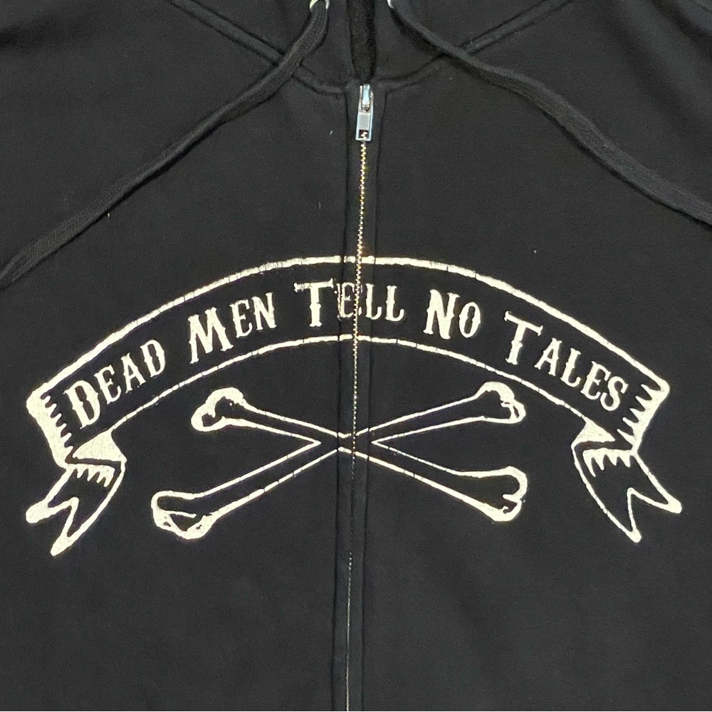 Dead Men Tell No Tales Black Zip-Up Sweater Large
